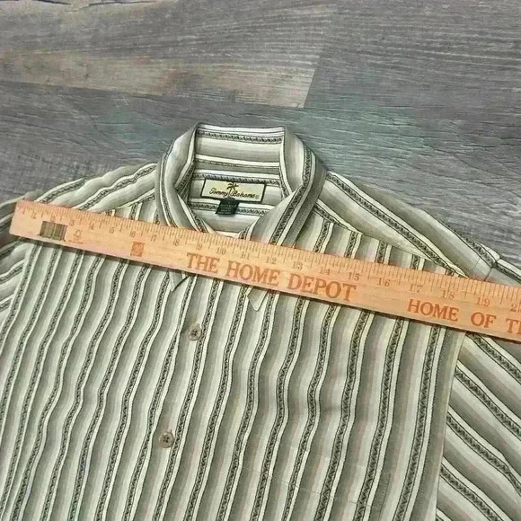 Lot Of 2 Tommy Bahama Mens Long Sleeve Tencel Shirt Striped Button Preppy READ - Picture 12 of 16